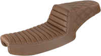 Thumbnail for SADDLEMEN Step-Up Seat - Front Tuck-n-Roll/Rear Lattice Stitch - Brown 891-04-176BR