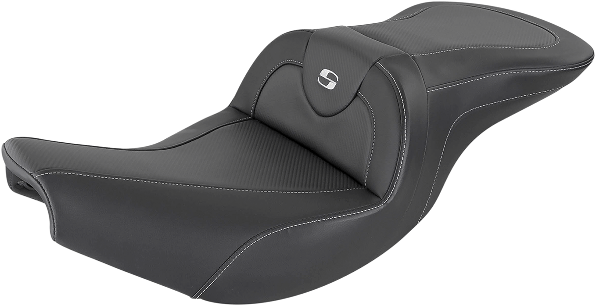 SADDLEMEN Heated Roadsofa* Seat - Carbon Fiber - Without Backrest - Black I14-07-185HCT