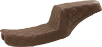 Thumbnail for SADDLEMEN Step-Up Seat - Full Lattice Stitch - Brown - Dyna 891-04-175BR