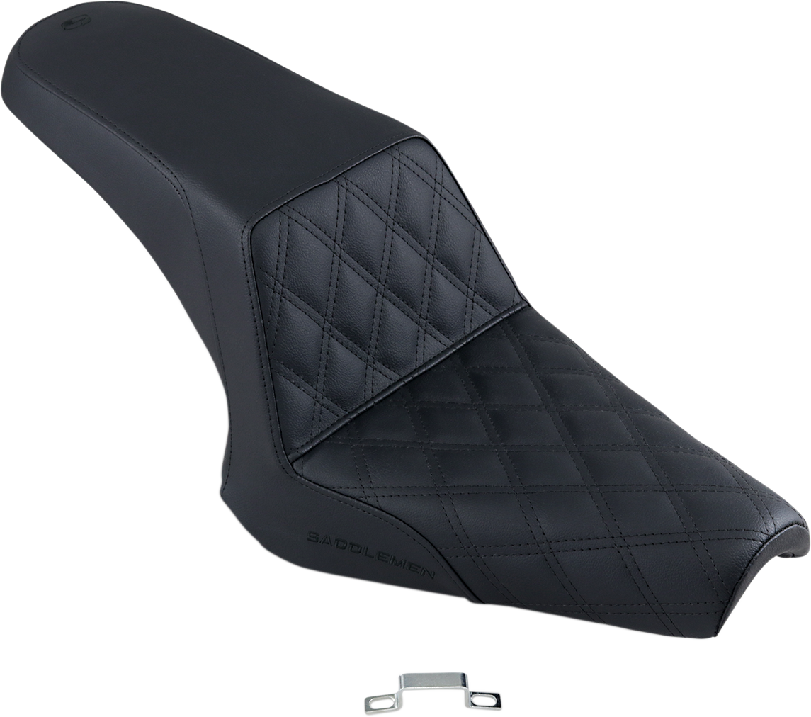 SADDLEMEN Step-Up Seat - Front Lattice Stitched - Black Y13-16-172