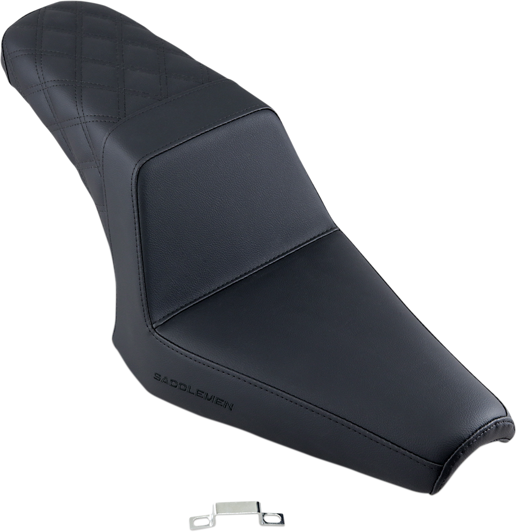 SADDLEMEN Step-Up Seat - Rear Lattice Stitched - Black Y13-16-173