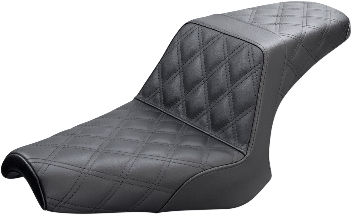 SADDLEMEN Step-Up Seat - Full Lattice Stitch - Black Y13-16-175