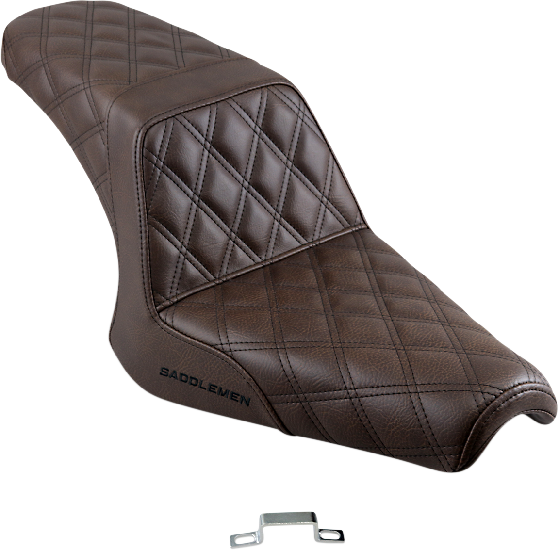SADDLEMEN Step-Up Seat - Full Lattice Stitch - Brown Y13-16-175BR