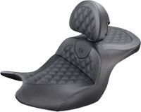 Thumbnail for SADDLEMEN Seat - Roadsofa* - With Backrest - Full Lattice Stitch - Black H18-07-182BR