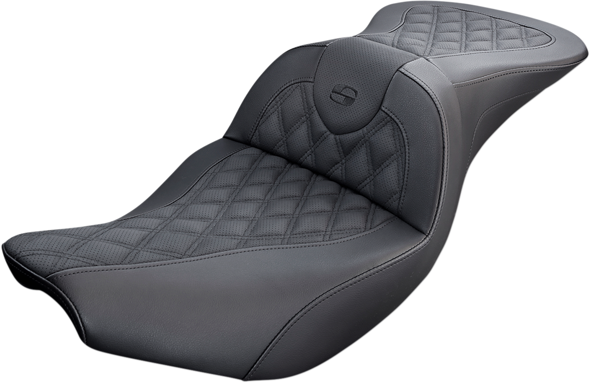 SADDLEMEN Roadsofa* Seat - Full Lattice Stitch - Black - Indian I14-07-182