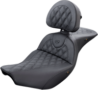 Thumbnail for SADDLEMEN Roadsofa* Seat - With Backrest - Full Lattice Stitch - Heated - Black - Indian I14-07-182BRHCT