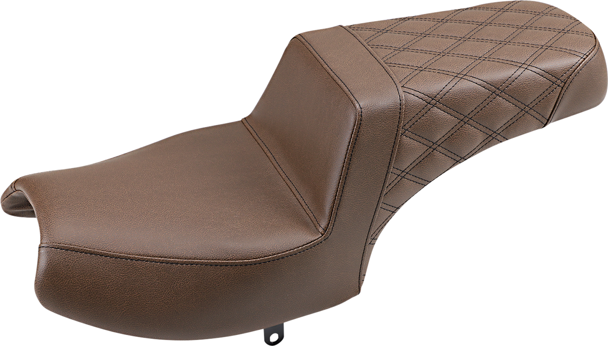 SADDLEMEN Step-Up Seat - Front Smooth/Rear Lattice - Brown - Challenger I20-06-173BR