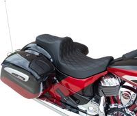 Thumbnail for DRAG SPECIALTIES Predator III Seat - Double Diamond - Black Stitching - Vinyl - '14-'22 Indian 0810-2262
