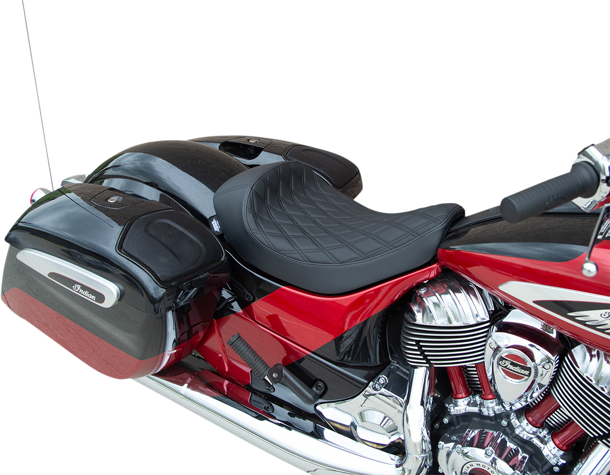DRAG SPECIALTIES Solo Seat - Double Diamond - Black Stitching - Indian '14-22 0810-2267