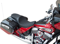 Thumbnail for DRAG SPECIALTIES Low Profile Touring Seat - Double Diamond w/ Black Stitching - Indian '14-'22 0810-2258