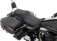 Thumbnail for DRAG SPECIALTIES Predator III 2-Up Seat - Double Diamond - Silver Thread - FL '08-'22 0801-1305