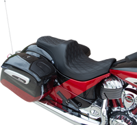 Thumbnail for DRAG SPECIALTIES Predator III Seat - Forward Positioning - Double Diamond - Black Stitching - Indian '14-'22 0810-2270