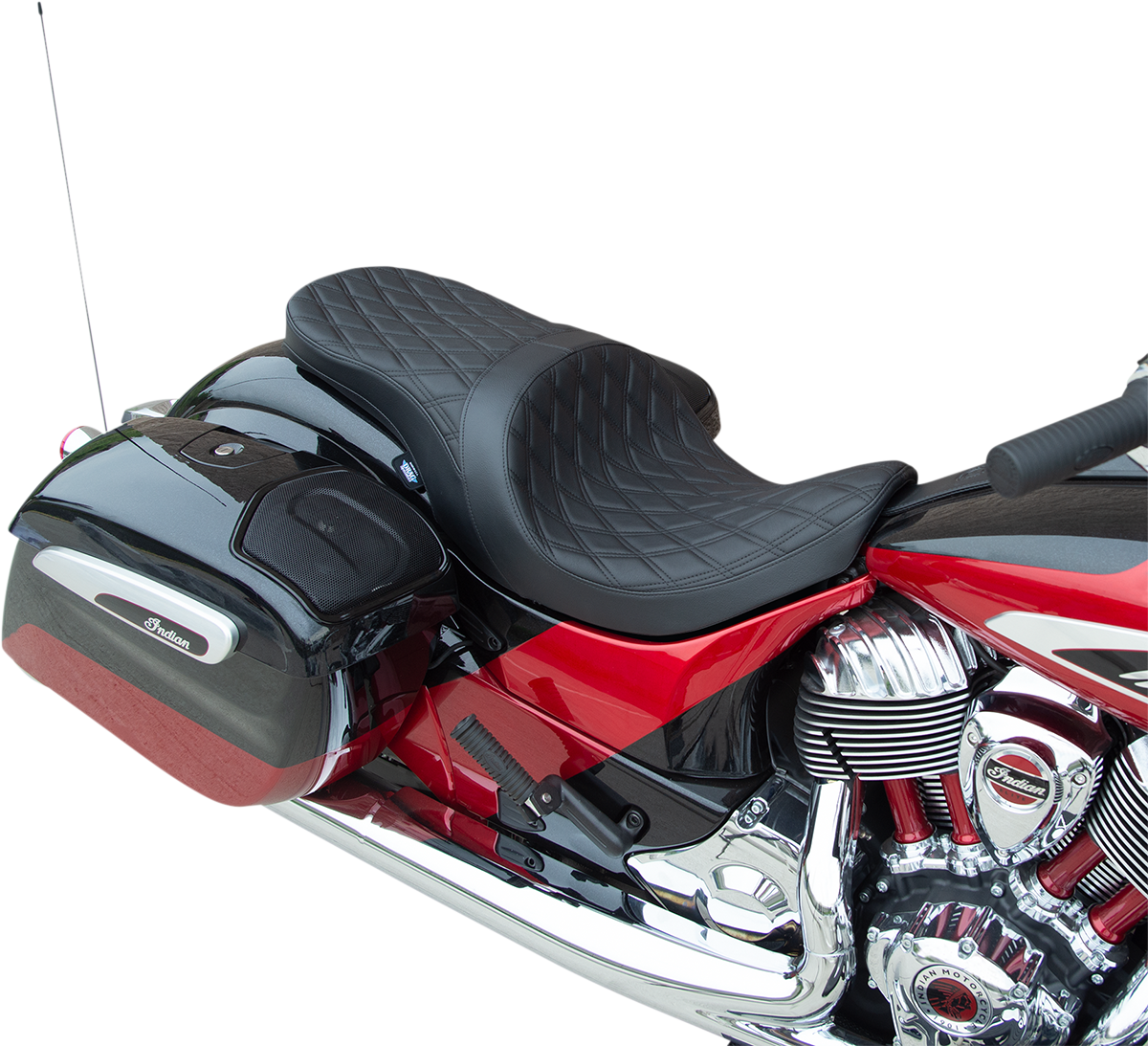 DRAG SPECIALTIES Low Profile Touring Seat - Black - Smooth - Vinyl - Indian '14-'22 0810-2273