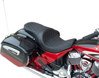 Thumbnail for DRAG SPECIALTIES Low Profile Touring Seat - Double Diamond - Black Stitch - Solar Reflective - Indian '14-'22 0810-2274
