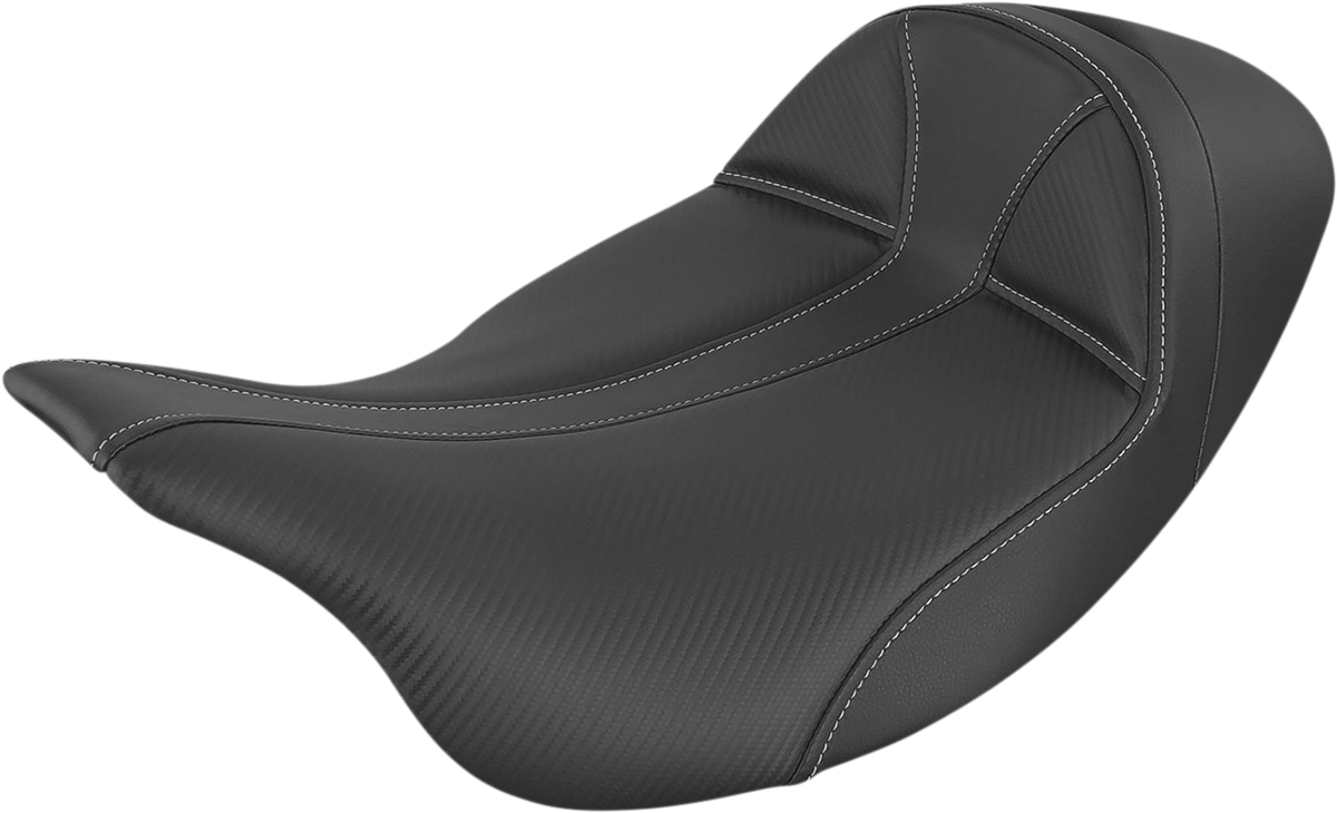 SADDLEMEN Dominator Solo Seat - Extended Reach - w/o Backrest - Black w/ Gray Stitching - FL '08-'23 808-07B-0042EXT
