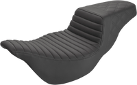 Thumbnail for SADDLEMEN Step-Up Seat - Extended Reach - Front Tuck-n-Roll/Rear Lattice Stitch - Black - FL '08-'23 808-07B-176E