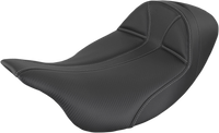 Thumbnail for SADDLEMEN Dominator Seat - Low - Solo - Black w/ Gray Stitching - FL '08-'23 808-07B-0042L