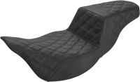 Thumbnail for SADDLEMEN Step-Up Seat - Extended Reach - Full Lattice Stitch - Black - FL '08-'23 808-07B-175E