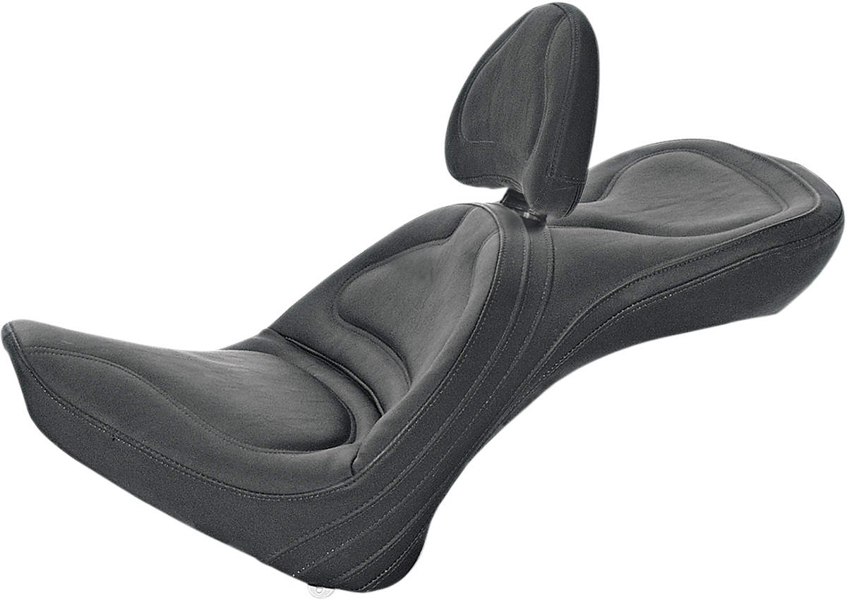 SADDLEMEN Seat - Explorer* - With Backrest - Stitched - Black - Softail 8152JS