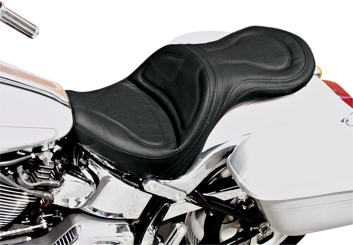 SADDLEMEN Seat - Explorer* - Without Backrest - Stitched - Black - FXSTD 8250JS