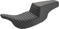 Thumbnail for SADDLEMEN Step-Up Seat - Front Tuck-n-Roll/Rear Lattice Stitch - Black 897-07-176