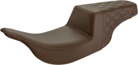 Thumbnail for SADDLEMEN Step-Up Seat - Rear Lattice Stitch - Brown 897-07-173BR