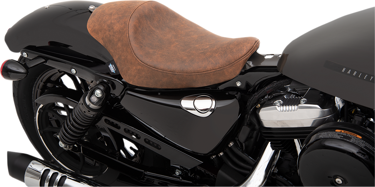 DRAG SPECIALTIES 3/4 Solo Seat - Brown - Distressed - XL '04-'22 0804-0747