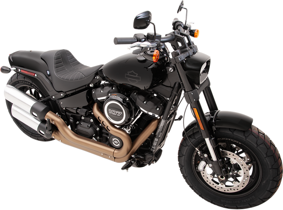 DRAG SPECIALTIES EZ-Solo Seat - Scorpion Stitch - Silver Thread - Vinyl - FXFB/S '18-'22 0802-1129