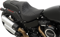 Thumbnail for DRAG SPECIALTIES EZ-Solo Seat - Scorpion Stitch - Silver Thread - Vinyl - FXFB/S '18-'22 0802-1129