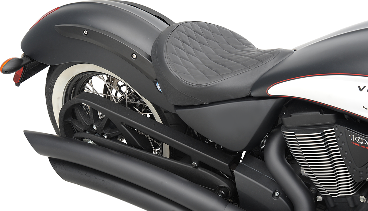 DRAG SPECIALTIES Low Solo Seat - Diamond Stitch - Black - Victory '03-'17 0810-1601