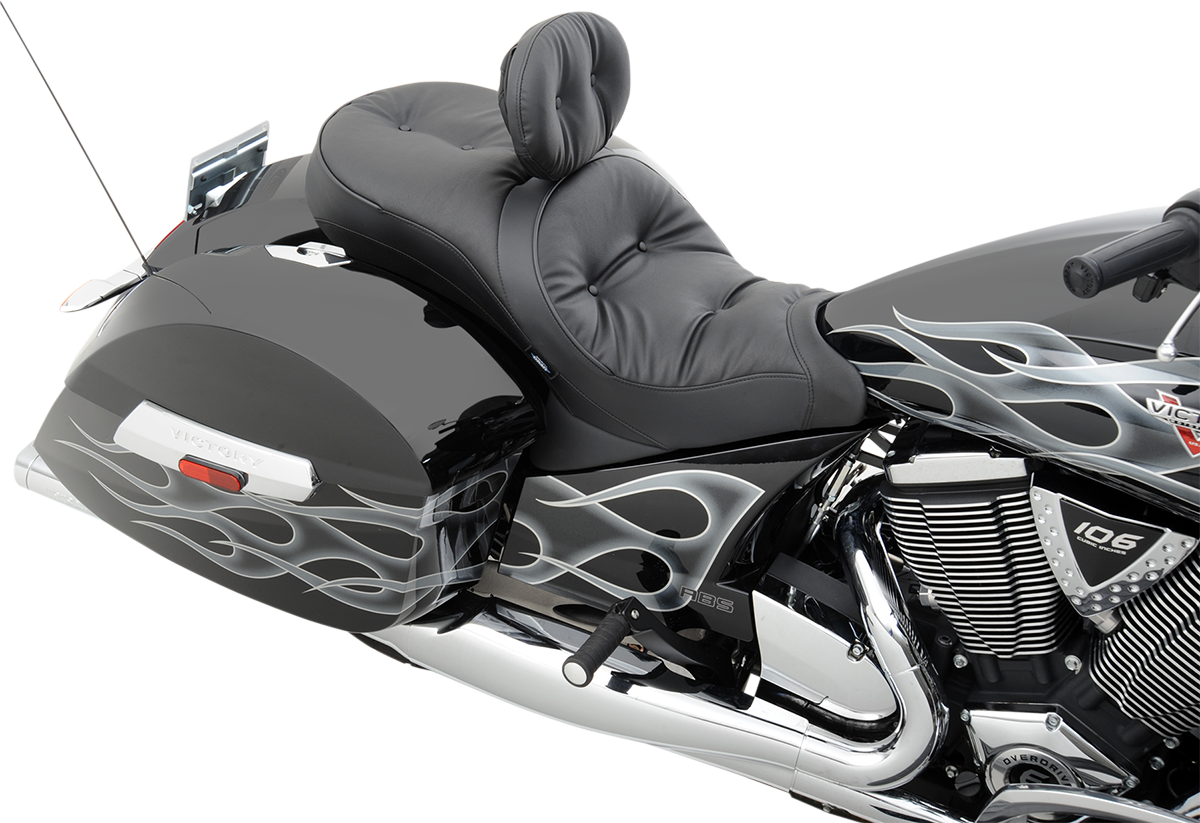 DRAG SPECIALTIES Low-Profile Touring Seat - Pillow Style - Black - Victory '10-'15 0810-1542