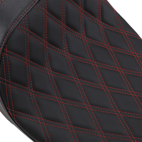 Thumbnail for DRAG SPECIALTIES Predator 2-Up Seat - Double Diamond - Red Stitching - FL '08-'22 0801-1272