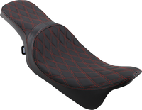 Thumbnail for DRAG SPECIALTIES Predator 2-Up Seat - Double Diamond - Red Stitching - FL '08-'22 0801-1272