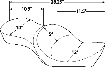 DRAG SPECIALTIES Double Bucket Seat - Mild Stitch - XL '10-'22 0804-0604