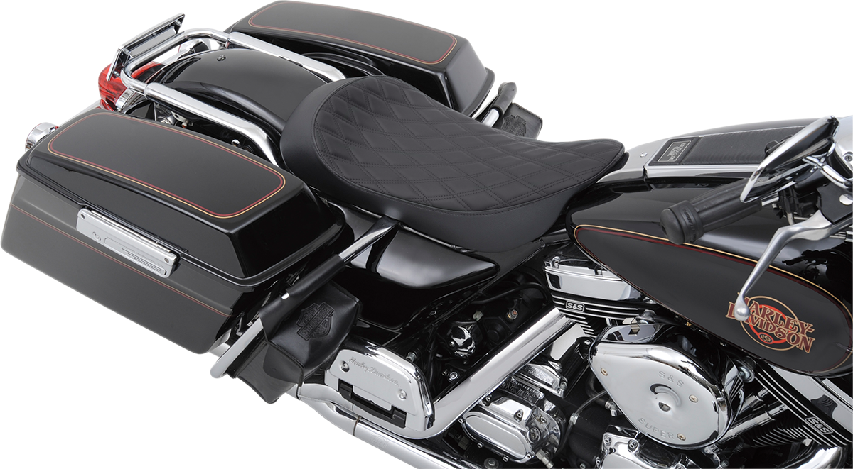 DRAG SPECIALTIES Low Solo Seat - Double Diamond - FLHR/FLHX '99-'07 0801-1155