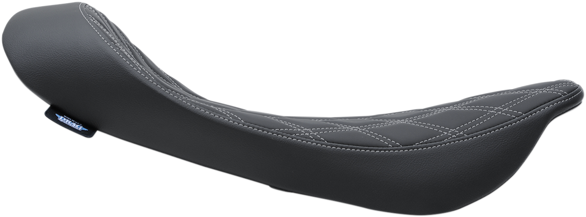 DRAG SPECIALTIES Low Solo Seat - Double Diamond - Silver Stitch - FLHR/FLHX '99-'07 0801-1156