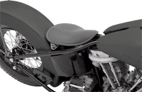 Thumbnail for DRAG SPECIALTIES Seat - Spring Solo - Low-Profile - Small - Black Leather/White Stitching 0806-0028