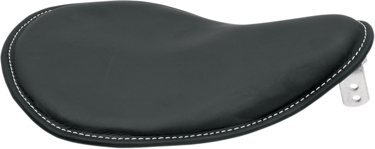 DRAG SPECIALTIES Seat - Spring Solo - Low-Profile - Small - Black Leather/White Stitching 0806-0028