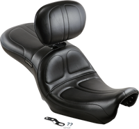 Thumbnail for LE PERA Maverick Seat - With Backrest - Stitched - Black - FLD/FXD '06-'17 LK-970BR