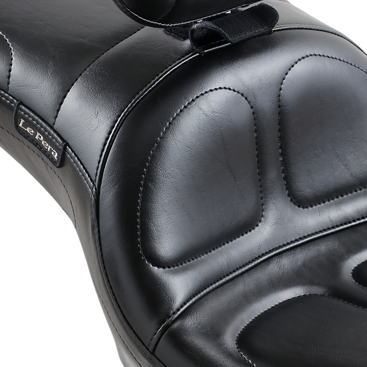 LE PERA Maverick Seat - With Backrest - Stitched - Black - FLD/FXD '06-'17 LK-970BR