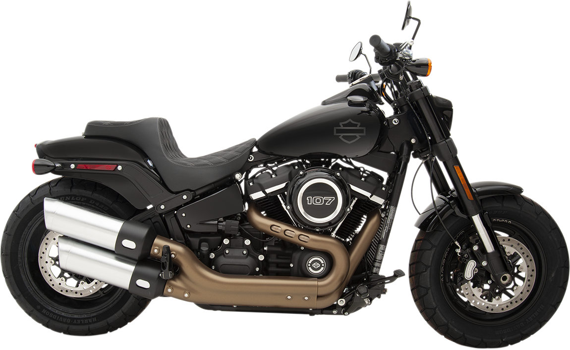 DRAG SPECIALTIES Predator III Seat - Double Diamond - Silver Stitched - FXFB/S '18-'22 0802-1073