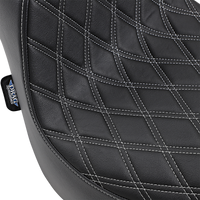 Thumbnail for DRAG SPECIALTIES Predator III Seat - Double Diamond - Silver Stitched - FXFB/S '18-'22 0802-1073