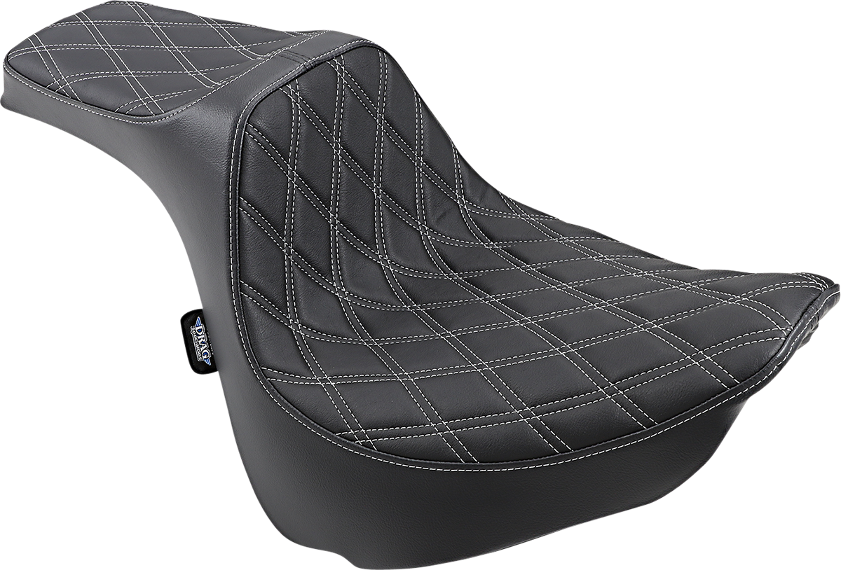 DRAG SPECIALTIES Predator III Seat - Double Diamond - Silver Stitched - FXFB/S '18-'22 0802-1073