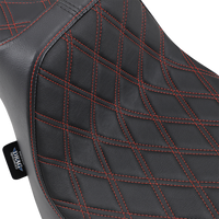Thumbnail for DRAG SPECIALTIES Predator III Seat - Double Diamond - Red Stitched - FXFB/S '18-'22 0802-1074