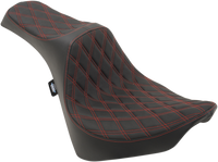 Thumbnail for DRAG SPECIALTIES Predator III Seat - Double Diamond - Red Stitching - FL/FX '18-'22 0802-1147