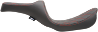 Thumbnail for DRAG SPECIALTIES Predator III Seat - Double Diamond - Red Stitching - FXD/FLD '06-'17 0803-0604