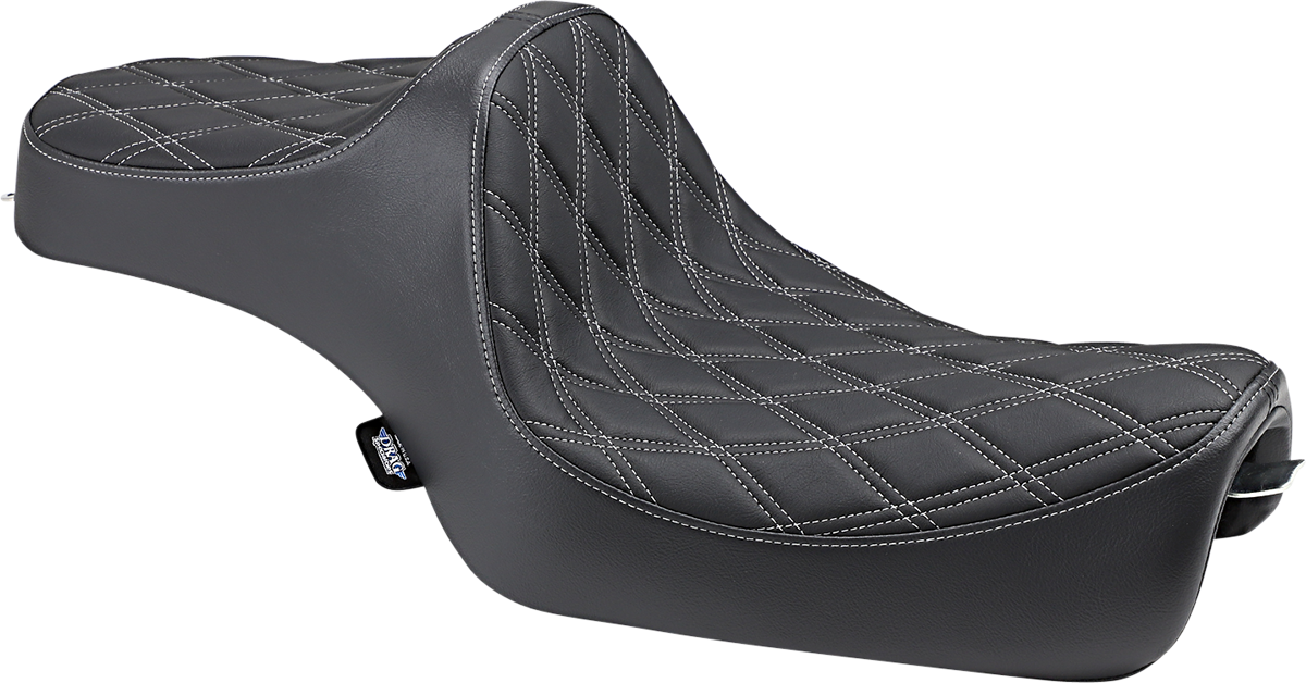 DRAG SPECIALTIES Predator III Seat - Double Diamond - Silver Stitching - XL '04-'22 0804-0735