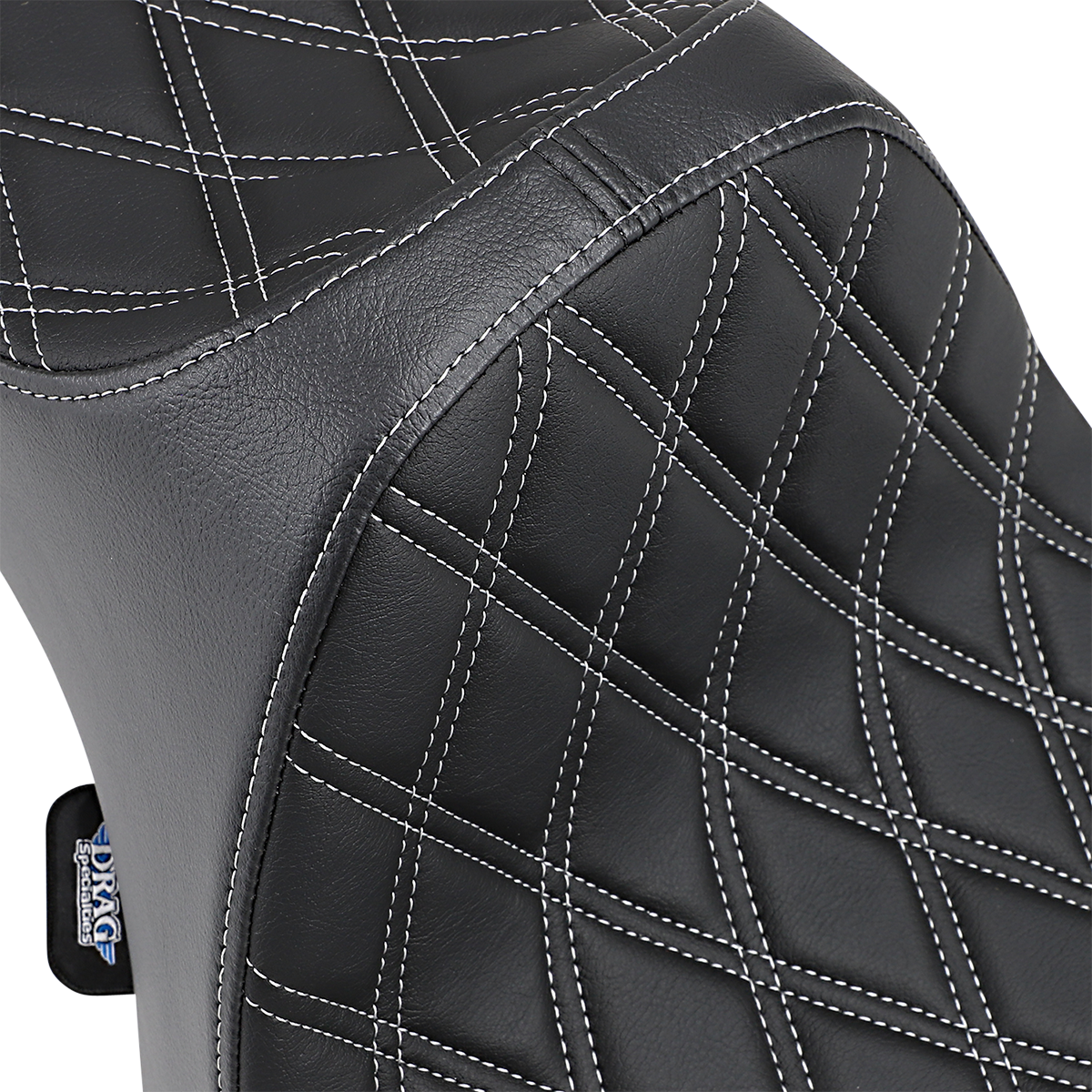 DRAG SPECIALTIES Predator III Seat - Double Diamond - Silver Stitching - XL '04-'22 0804-0735
