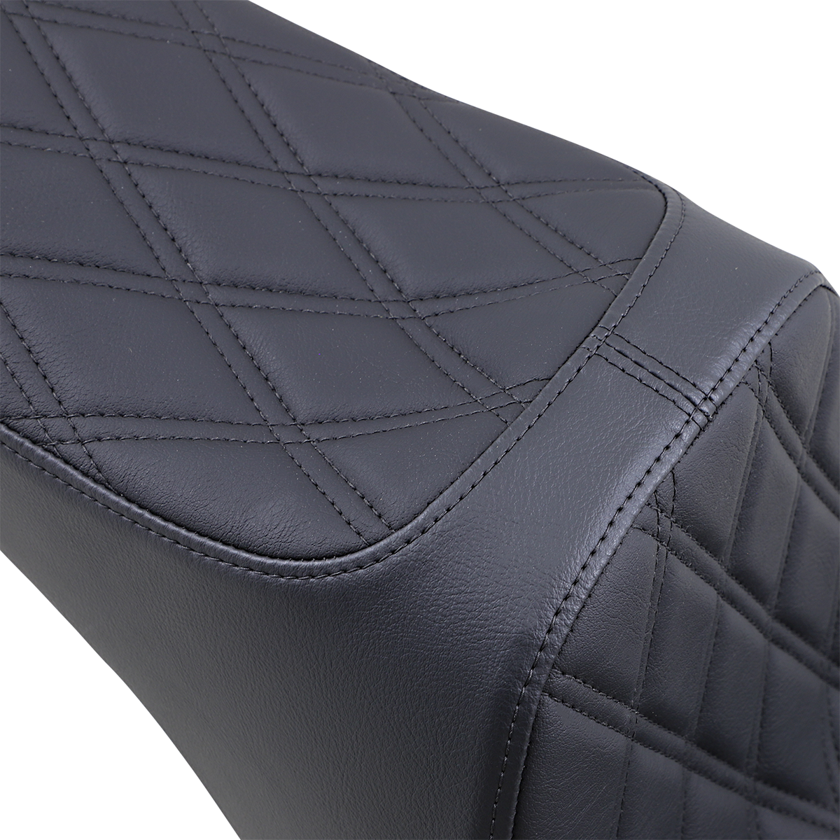 DRAG SPECIALTIES Predator III Seat - Double Diamond - Black w/ Black Stitching - Softail '06-'17 08021438