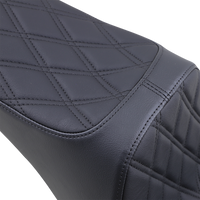 Thumbnail for DRAG SPECIALTIES Predator III Seat - Double Diamond - Black w/ Black Stitching - Softail '06-'17 08021438